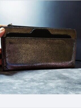Metallic  Leather Card Wallet